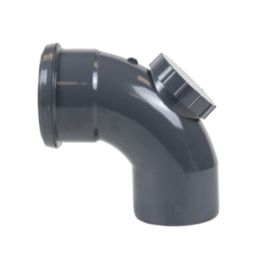 FloPlast  Push-Fit -Boss 92.5° Single Socket Access Bend Anthracite Grey 110mm