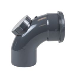FloPlast  Push-Fit -Boss 92.5° Single Socket Access Bend Anthracite Grey 110mm