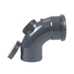 FloPlast  Push-Fit -Boss 92.5° Single Socket Access Bend Anthracite Grey 110mm
