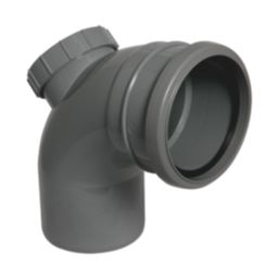 FloPlast  Push-Fit -Boss 92.5° Single Socket Access Bend Anthracite Grey 110mm