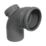 FloPlast  Push-Fit -Boss 92.5° Single Socket Access Bend Anthracite Grey 110mm