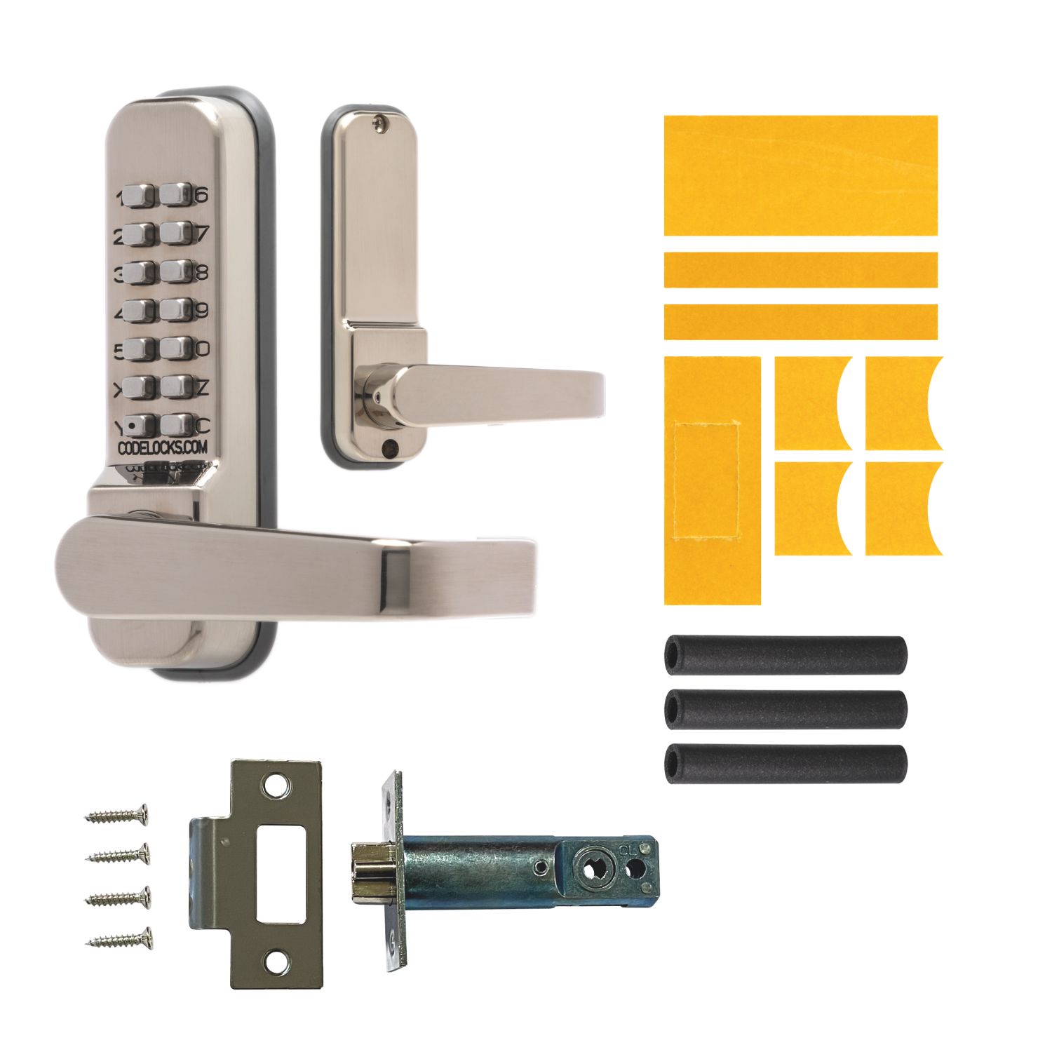 Codelocks Fire Rated Push-Button Lock & Mortice Latch with Code-Free Mode 57mm (766KK)