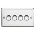 Knightsbridge  4-Gang 2-Way LED Intelligent Dimmer Switch  Polished Chrome