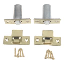 Essentials Roller Cabinet Latches Polished Brass 57mm x 23mm 2 Pack