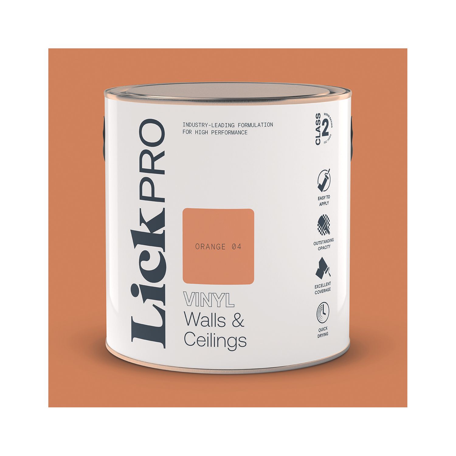 LickPro 2.5Ltr Orange 04 Vinyl Matt Emulsion Paint (766TM)