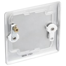 British General Nexus Metal 1-Gang Blanking Plate Brushed Steel