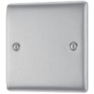 British General Nexus Metal 1-Gang Blanking Plate Brushed Steel