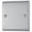 British General Nexus Metal 1-Gang Blanking Plate Brushed Steel