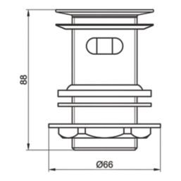 Flomasta Slotted Pop Up Small Basin Waste Brushed Brass 66mm