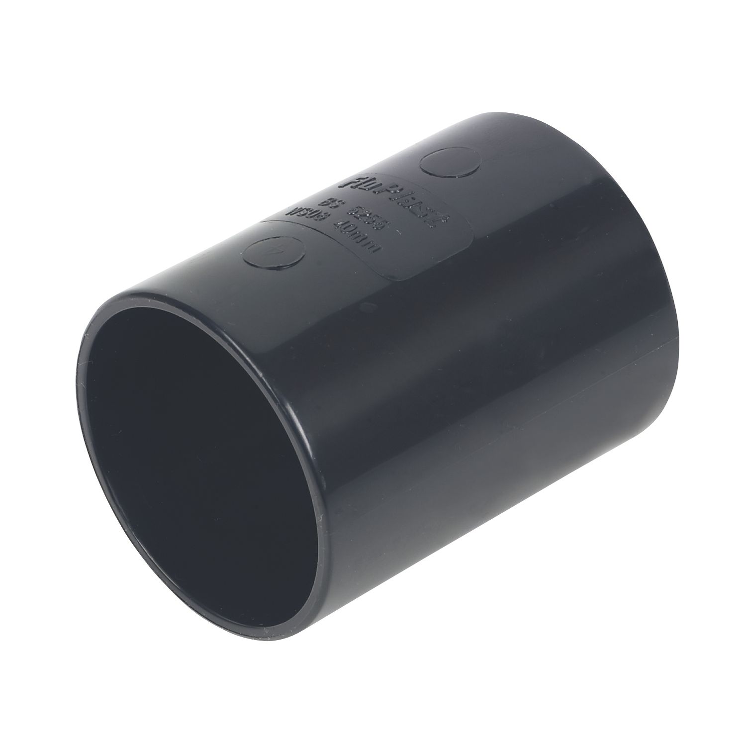 FloPlast Solvent Weld Straight Couplers 40mm x 40mm Black 5 Pack (76761)