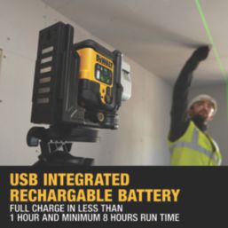 DEWALT DCLE14301GB-XJ Green Self-Levelling Multi-Line USB 3 x 180° Beam Laser