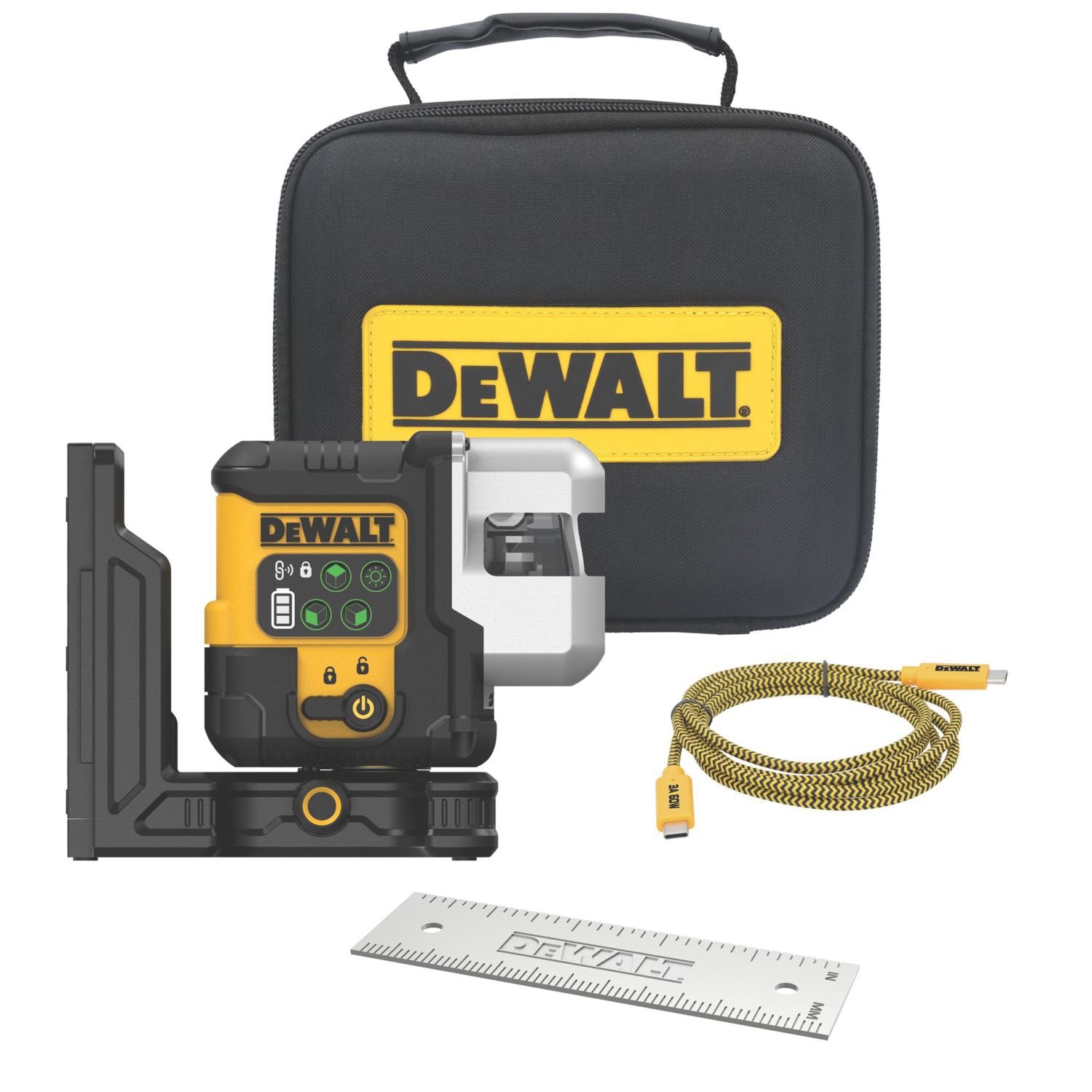 DEWALT DCLE14301GB-XJ Green Self-Levelling Multi-Line USB 3 x 180° Beam Laser (767AK)