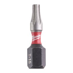 Milwaukee SHOCKWAVE 1/4" 25mm Hex Shank TX15 Screwdriver Bits 25 Pack