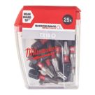 Milwaukee SHOCKWAVE 1/4" 25mm Hex Shank TX15 Screwdriver Bits 25 Pack