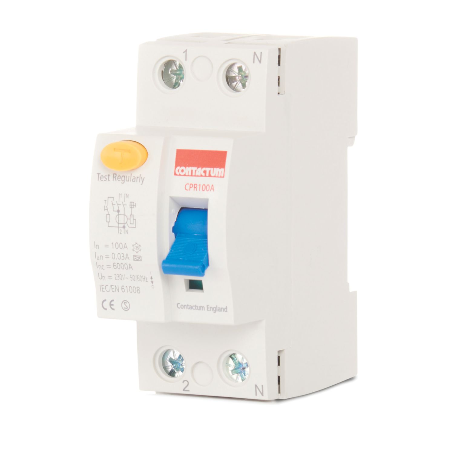 Contactum Defender 100A 30mA DP A Curve RCD (767HA)