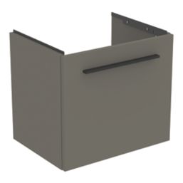Ideal Standard i.life S Wall Hung Vanity Unit with Black Handle & Basin Matt Quartz Grey 510mm x 385mm x 475mm