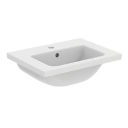 Ideal Standard i.life S Wall Hung Vanity Unit with Black Handle & Basin Gloss White 510mm x 385mm x 475mm