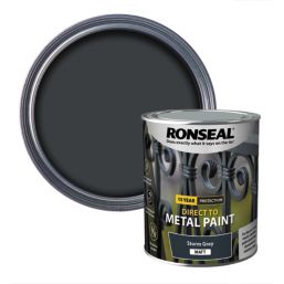 Ronseal Matt Direct to Metal Paint Storm Grey 750ml