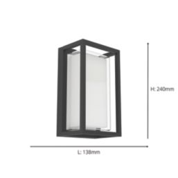 Eglo Genovese Outdoor LED Wall Light With PIR Sensor Black 10W 1050lm