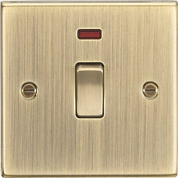 Knightsbridge  20A 1-Gang DP Control Switch Antique Brass with LED