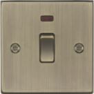 Knightsbridge  20A 1-Gang DP Control Switch Antique Brass with LED