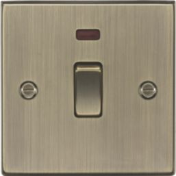 Knightsbridge  20A 1-Gang DP Control Switch Antique Brass with LED