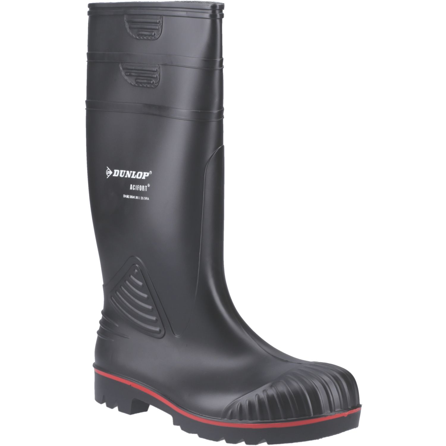 Dunlop Acifort Size 10.5 Black Steel Toe Cap Safety Wellies (767XG)