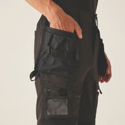 Regatta Hi Vis XPro Stretch Holster Trouser Black/Yellow 32" W 32" L