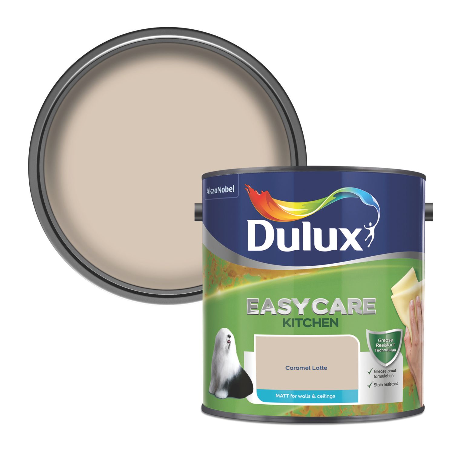 Dulux Easycare 2.5Ltr Caramel Latte Matt Emulsion Kitchen Paint (76843)