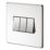 Crabtree Platinum 10AX 3-Gang 2-Way Light Switch  Polished Chrome