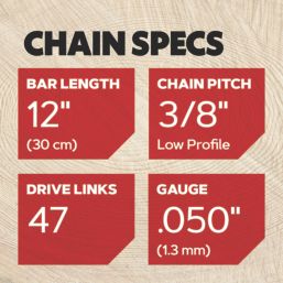 Oregon 91PX047E 30cm Chainsaw Chain 3/8" x 0.050" (1.3mm)