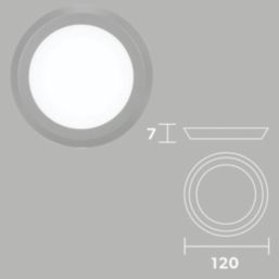 4lite Hampton Round LED Silver Cool White Under Cabinet Lights Without Bezel 6.3W 110lm 3 Pack