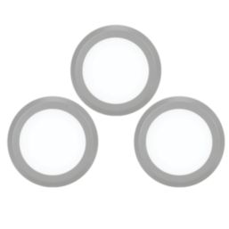 4lite Hampton Round LED Silver Cool White Under Cabinet Lights Without Bezel 6.3W 110lm 3 Pack