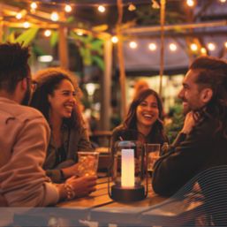 Calex Como Rechargeable LED Outdoor Table Lamp Black 30lm