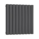Reina Elips Double 600mm x 540mm 2156BTU Anthracite Vertical Designer Radiator
