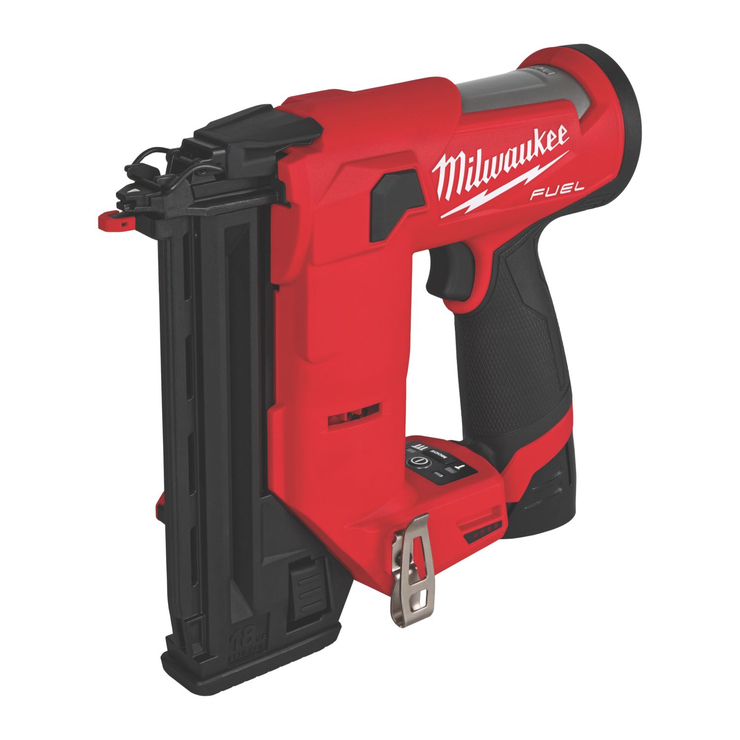 Milwaukee M12 FCN18GS-202X FUEL 38mm 12V 2 x 2.0Ah Li-Ion RedLithium Brushless Second Fix Cordless Nail Gun (768EN)