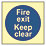 Photoluminescent "Fire Exit Keep Clear" Sign 100mm x 100mm