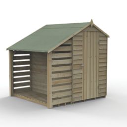 Forest 4Life 4' x 6' (Nominal) Apex Overlap Timber Shed with Lean-To