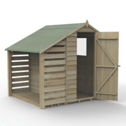 Forest 4Life 4' x 6' (Nominal) Apex Overlap Timber Shed with Lean-To