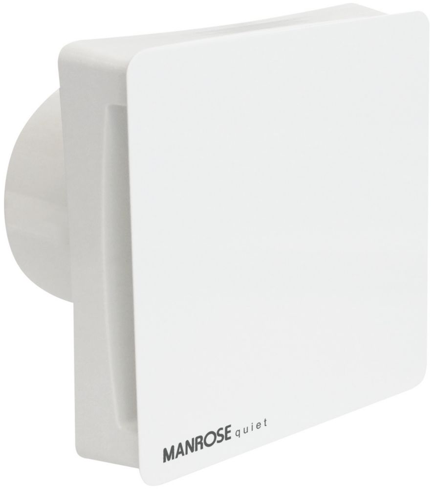 Manrose CQF100HT 100mm (4") Axial Bathroom Extractor Fan with Humidistat & Timer White 240V