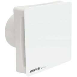 Manrose CQF100HT 100mm (4") Axial Bathroom Extractor Fan with Humidistat & Timer White 240V