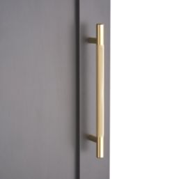 Elite Knobs & Handles Kensington Knurled T Bar Handle Brushed Brass 213mm