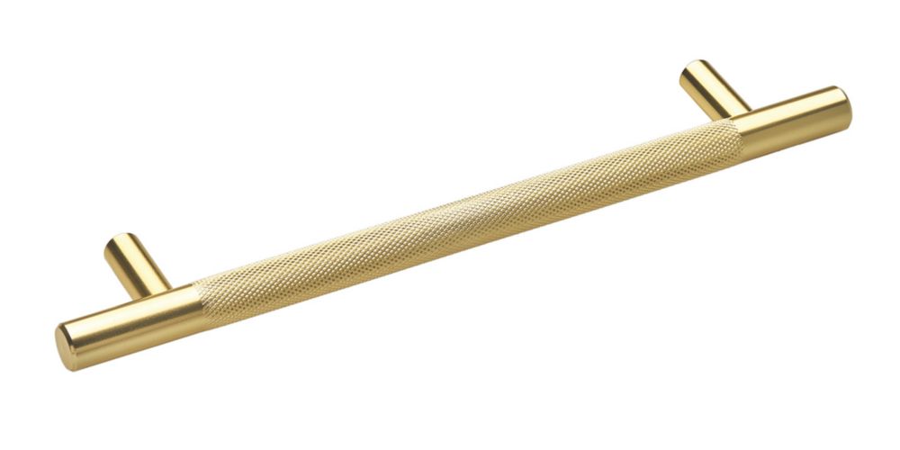 Elite Knobs & Handles Kensington Knurled T Bar Handle Brushed Brass