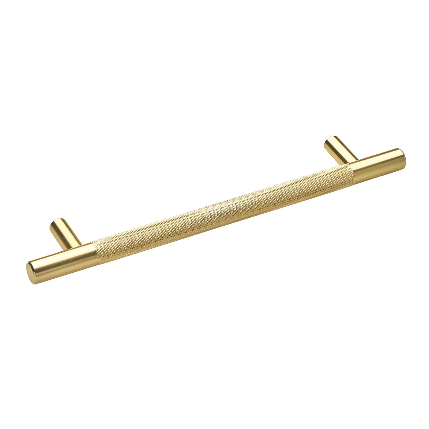 Elite Knobs & Handles Kensington Knurled T Bar Handle Brushed Brass 213mm (768KK)