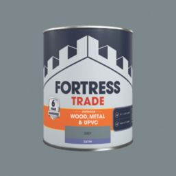 Fortress Trade 750ml Grey Satin Emulsion Multi Surface Paint