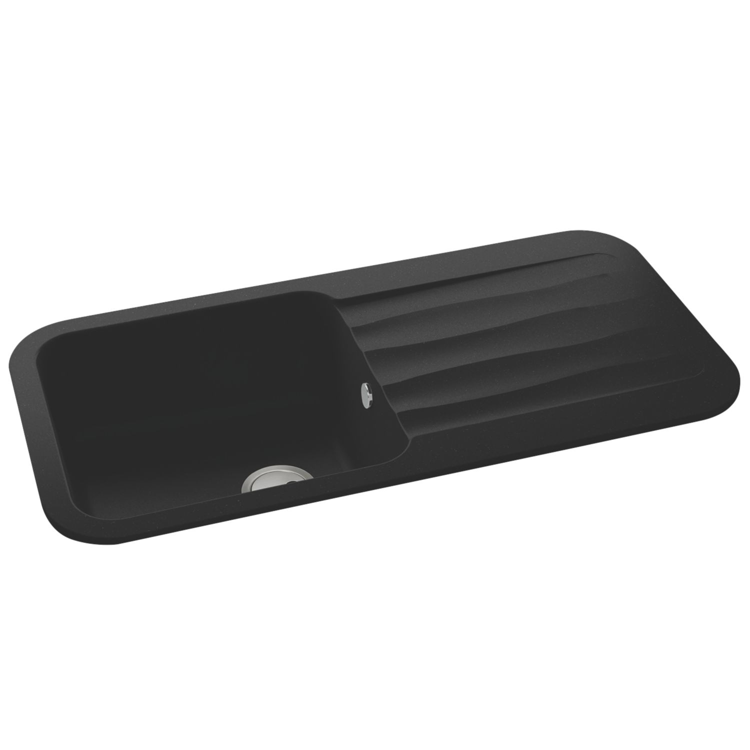 Abode Dune 1 Bowl Granite Composite Kitchen Sink Black Reversible 1000mm x 500mm (768RK)