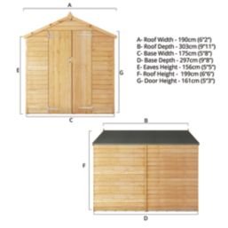 Mercia Value Windowless 6' x 9' 6" (Nominal) Apex Overlap Timber Shed