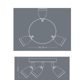 Essentials Apheliotes Round 3-Light Spotlight Silver