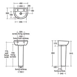 Armitage Shanks Sandringham 21 Basin 2 Tap Holes 450mm