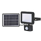 LAP RB0256A Outdoor LED Solar Floodlight With PIR Sensor Black 600lm